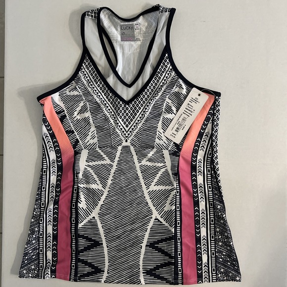 Lucky in Love Fitted Vaportex Women's‎ Small (4-6) Tennis Tank Top MSRP $74.00 - Picture 1 of 6